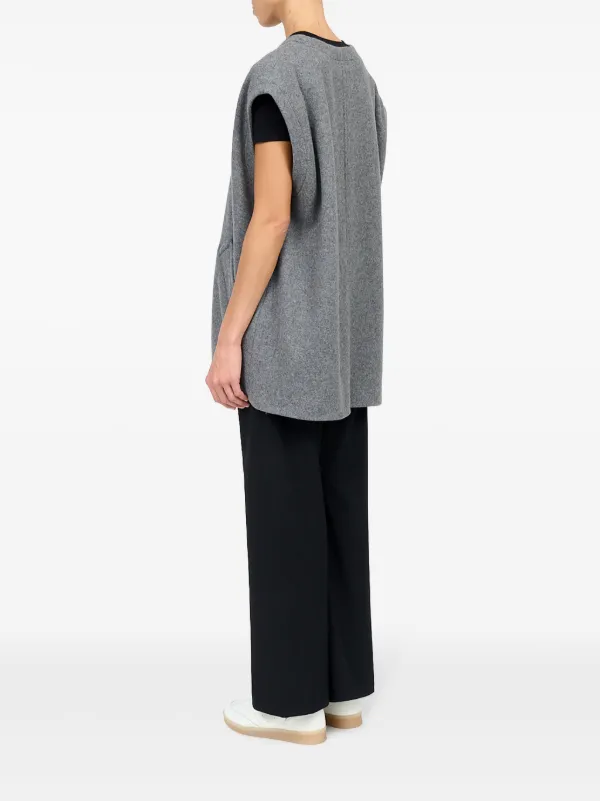 MM6 Maison Margiela mélange-effect Felted Vest | Grey | FARFETCH