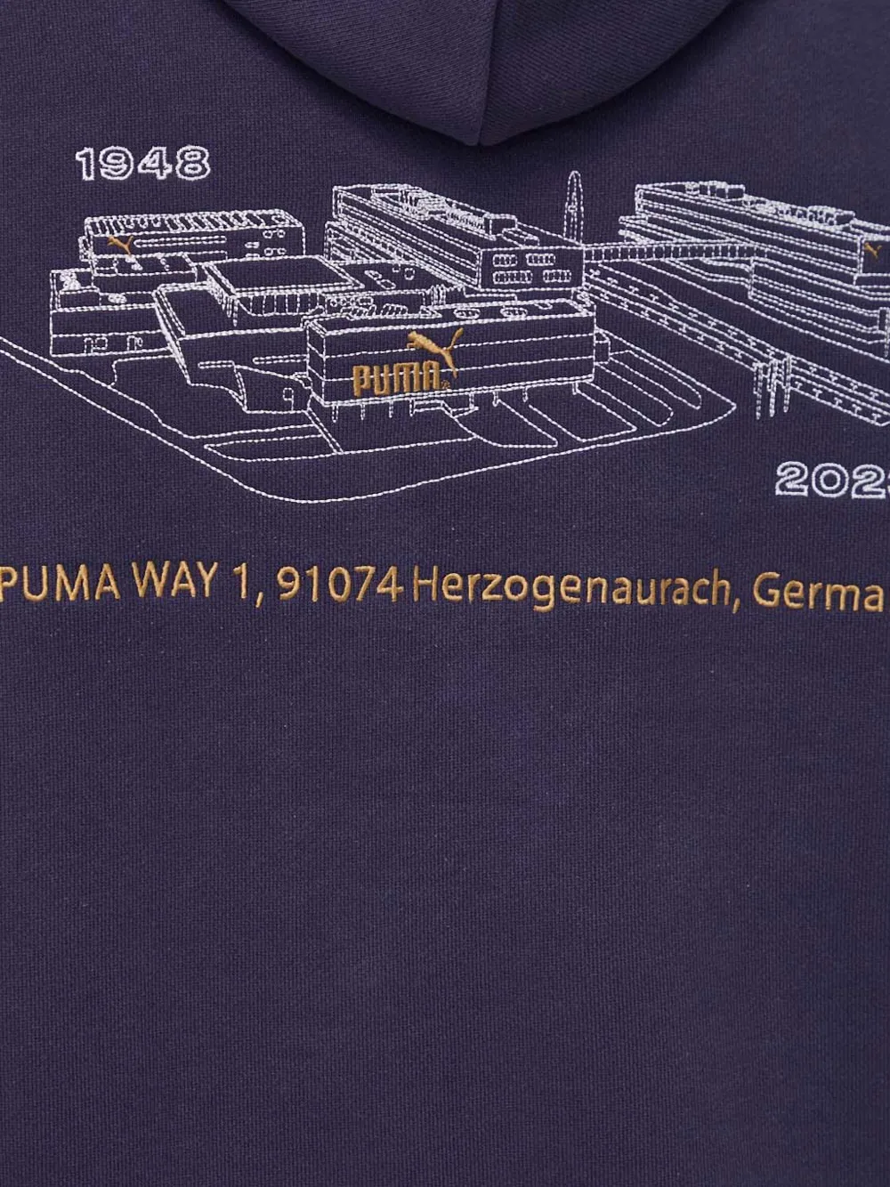 PUMA Hoodie met geborduurd logo en grafische print Blauw