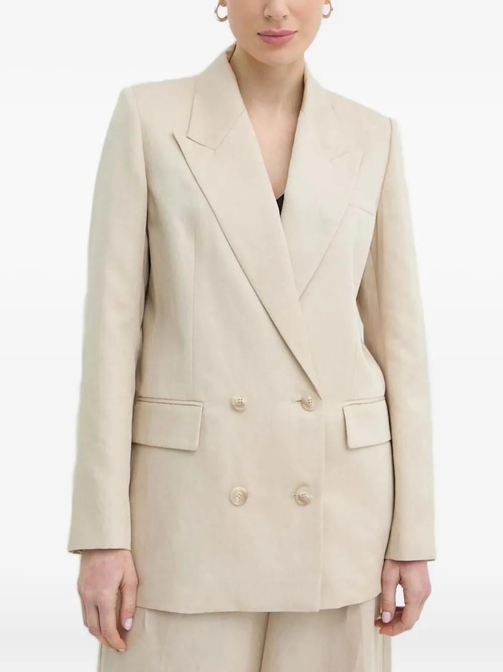Ivy & Oak Double-breasted Peak-lapel Blazer In Multi
