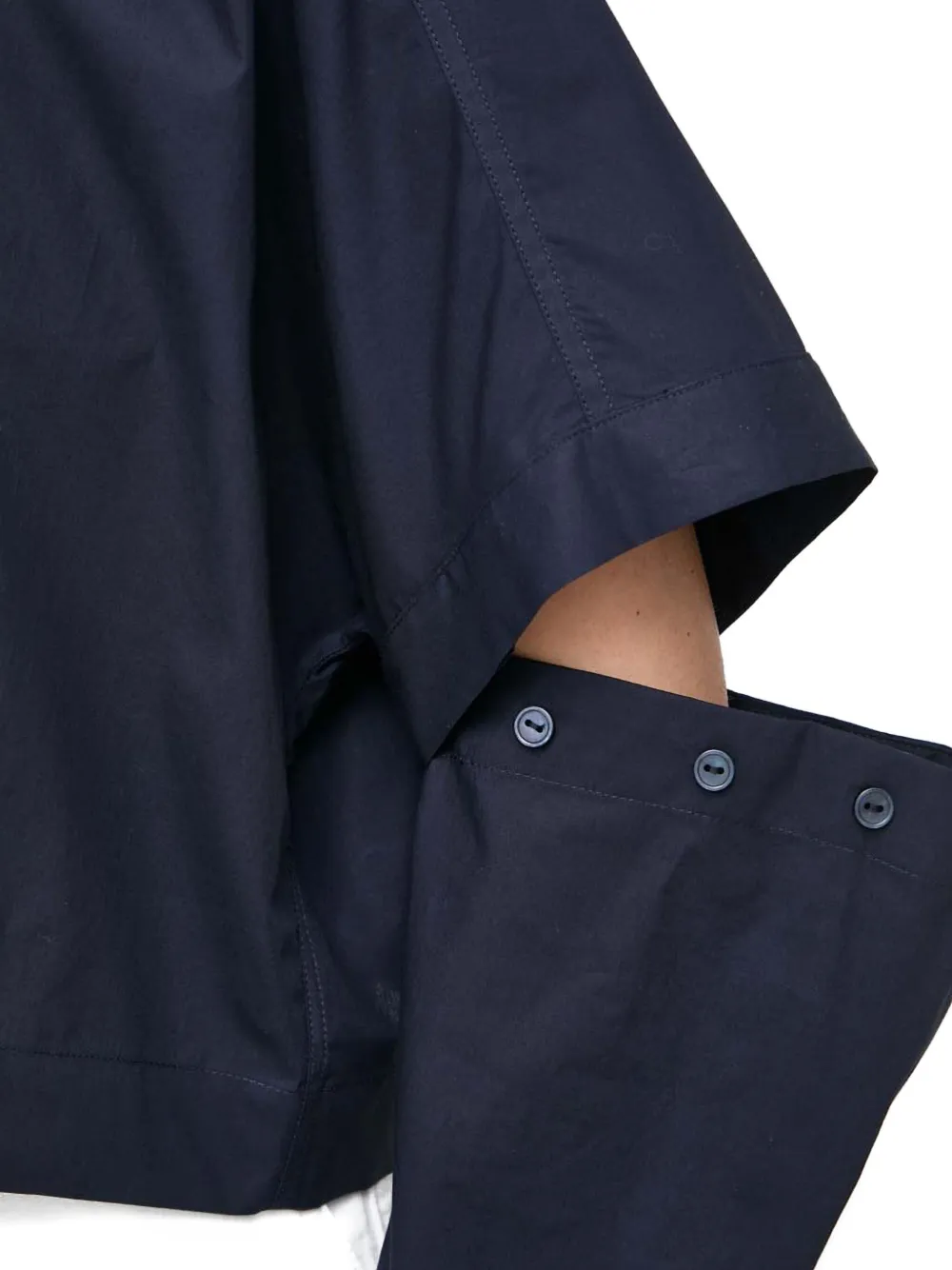 Ivy & Oak Double-layer Cropped Shirt In Blue