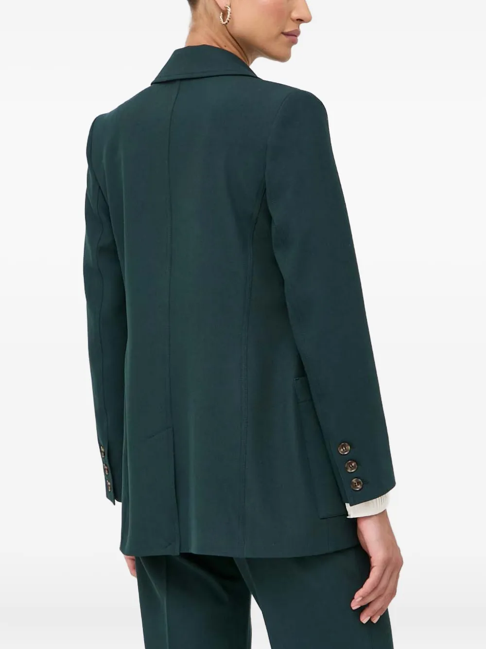Ivy & Oak Double-breasted Patch-pocket Blazer In Green