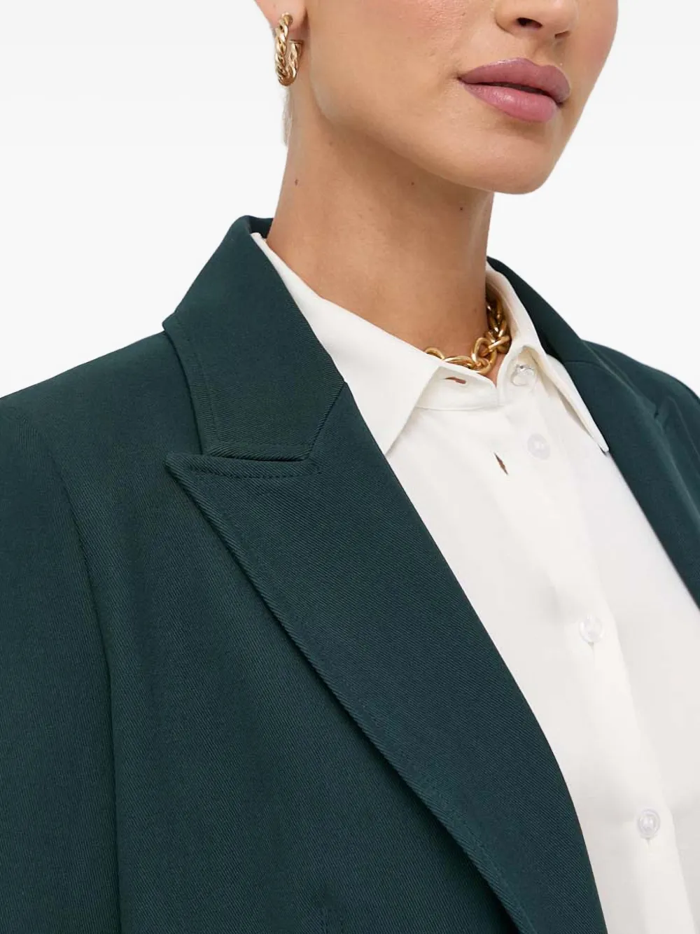 Ivy & Oak Double-breasted Patch-pocket Blazer In Green