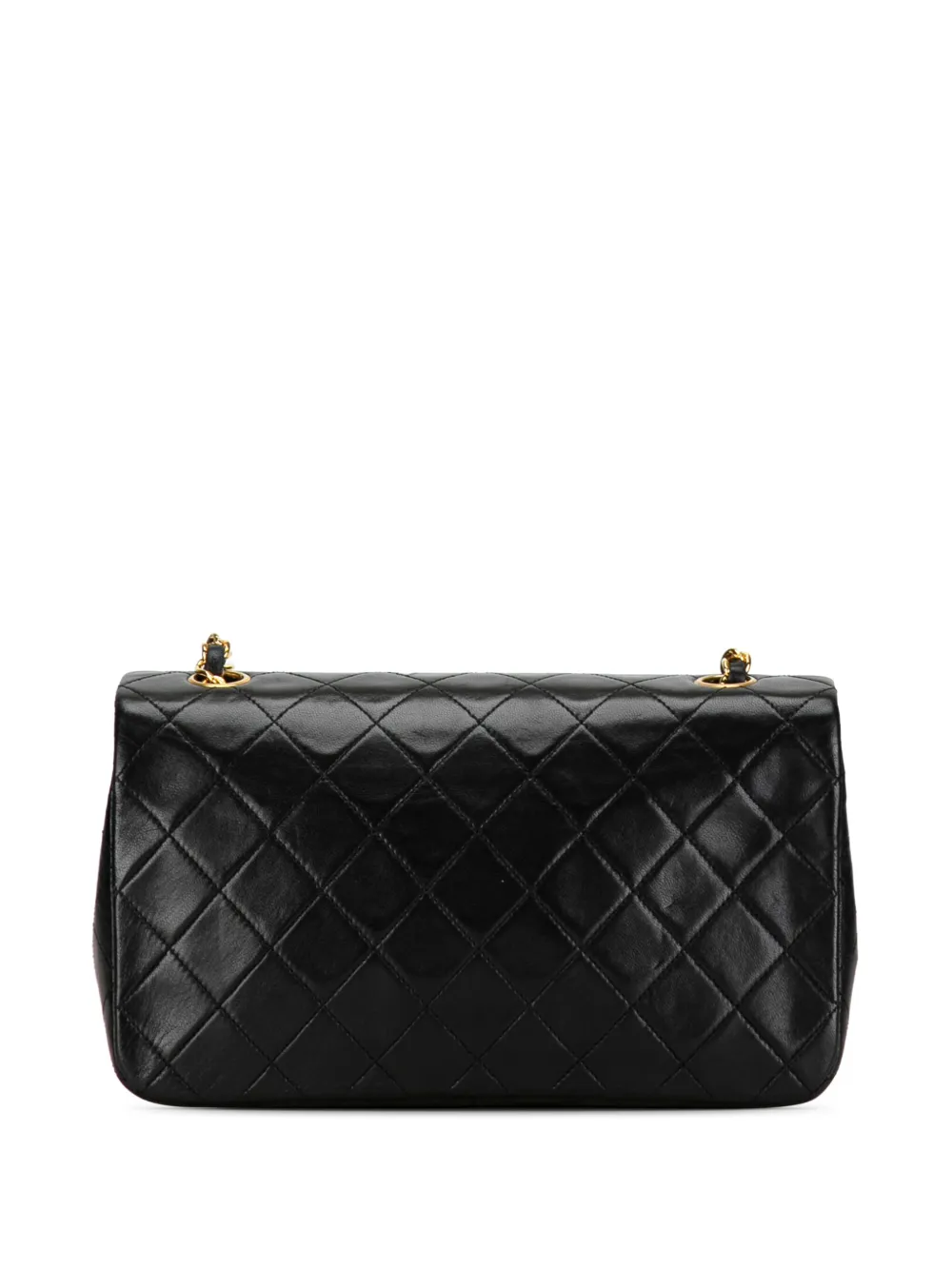 CHANEL Pre-Owned 1989-1991 CC Quilted Lambskin Full Flap crossbody bag - Zwart