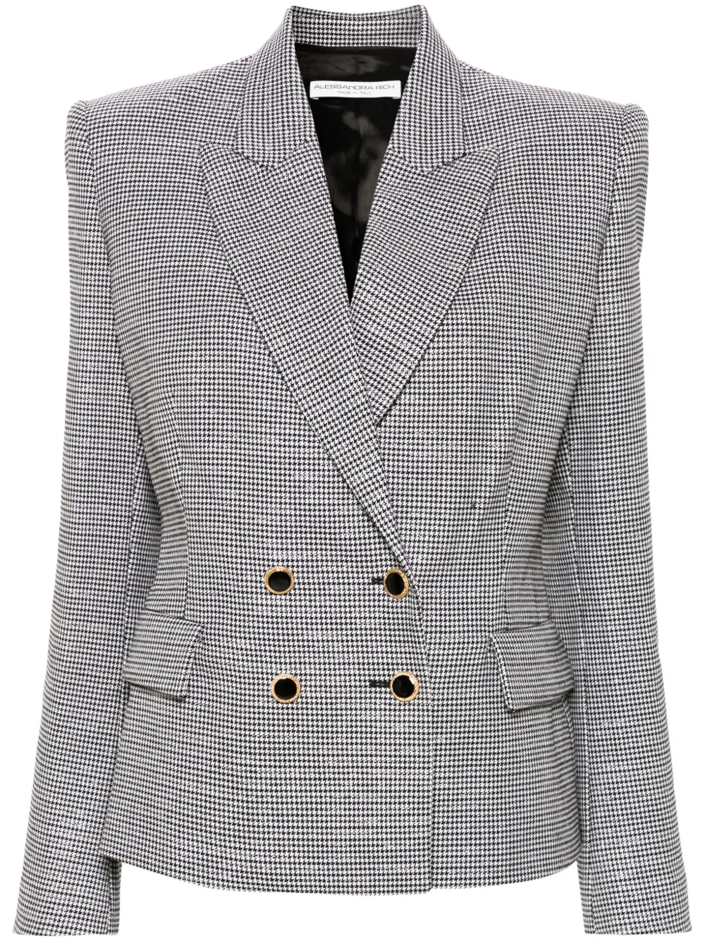 Alessandra Rich Blazer met pied-de-poule print Zwart