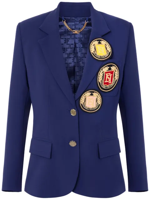 Elisabetta Franchi patch crepe blazer