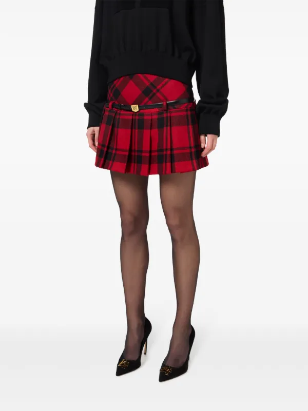 Karen millen red tartan skirt best sale