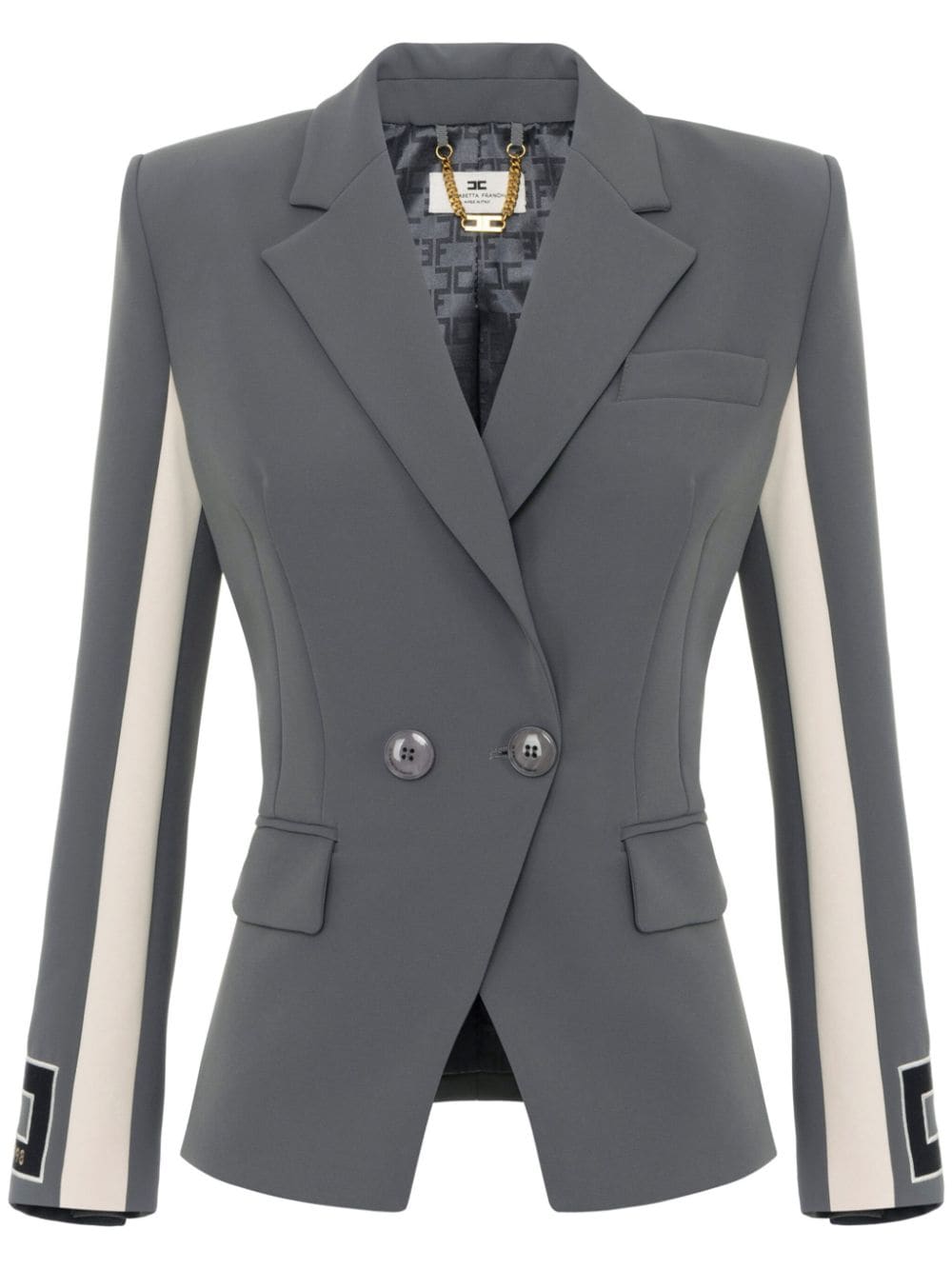 Elisabetta Franchi Blazer met contrasterende mouwen Grijs