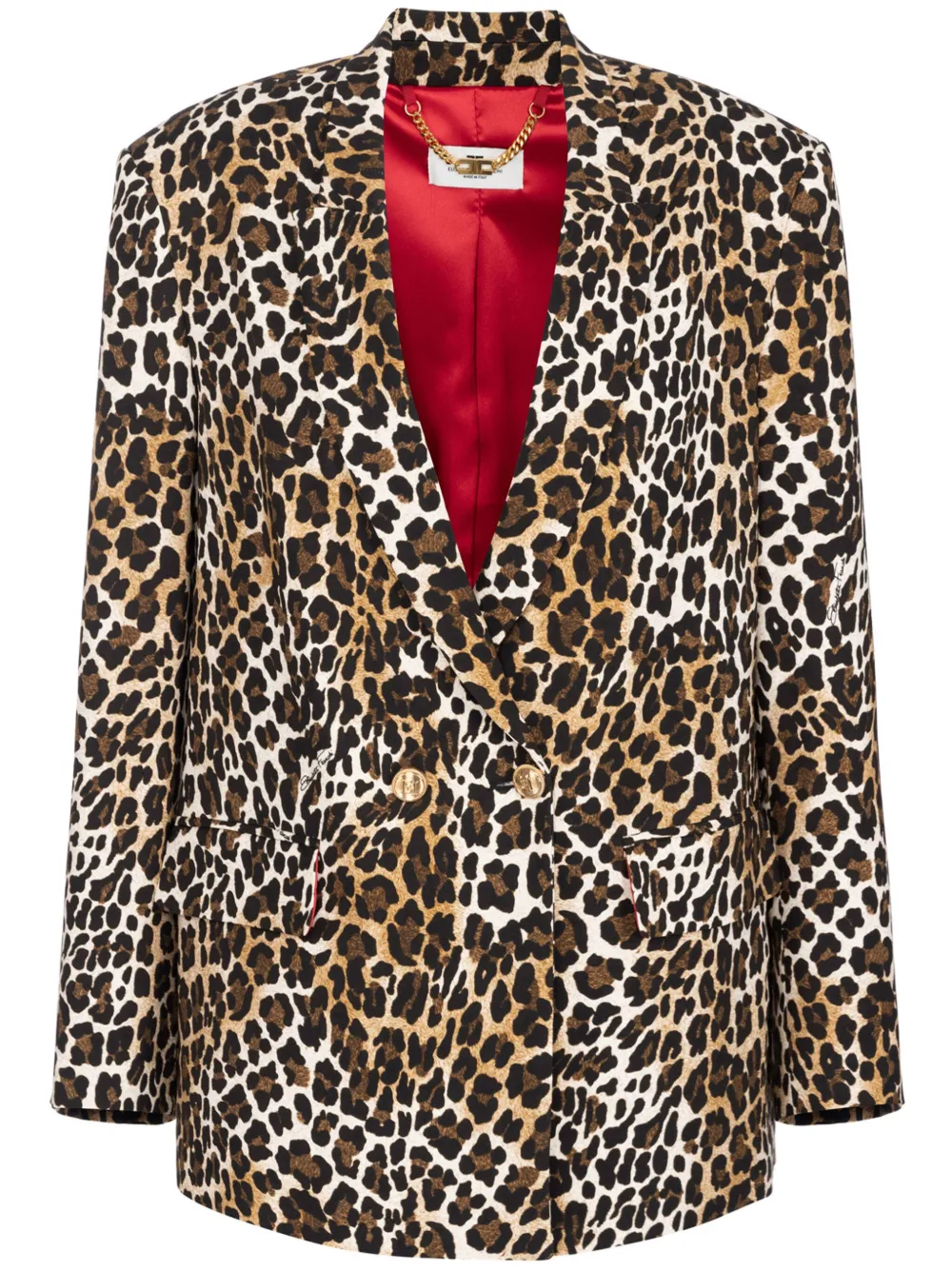 ELISABETTA FRANCHI LEOPARD-PRINT BLAZER