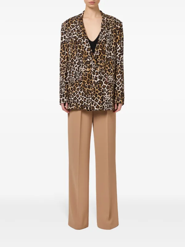 Elisabetta Franchi leopard-print Blazer | Brown | FARFETCH JO