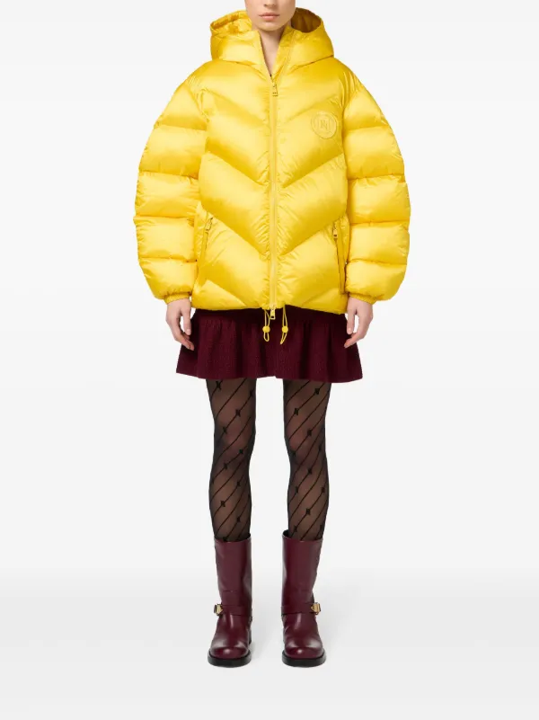 Shiny yellow puffer jacket deals