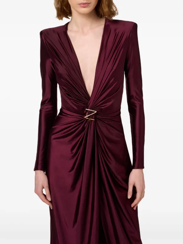 Elisabetta Franchi knot-detail Gown | Red | FARFETCH JO