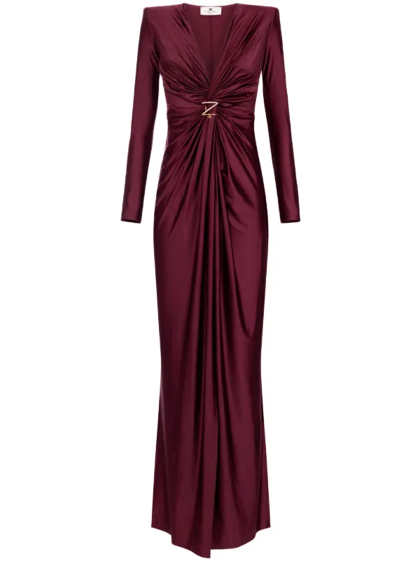 Elisabetta Franchi knot detail Gown Red FARFETCH AE