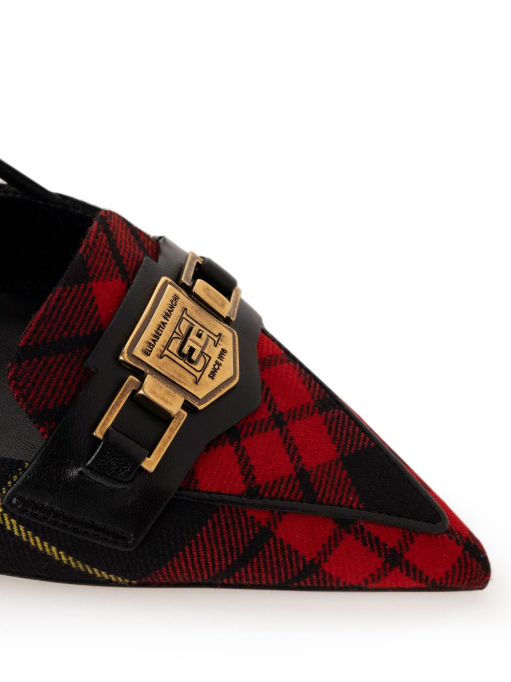 Elisabetta Franchi Slingback schoenen met tartan ruit Zwart