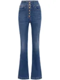 Elisabetta Franchi press-stud placket bell-bottom jeans - Blue