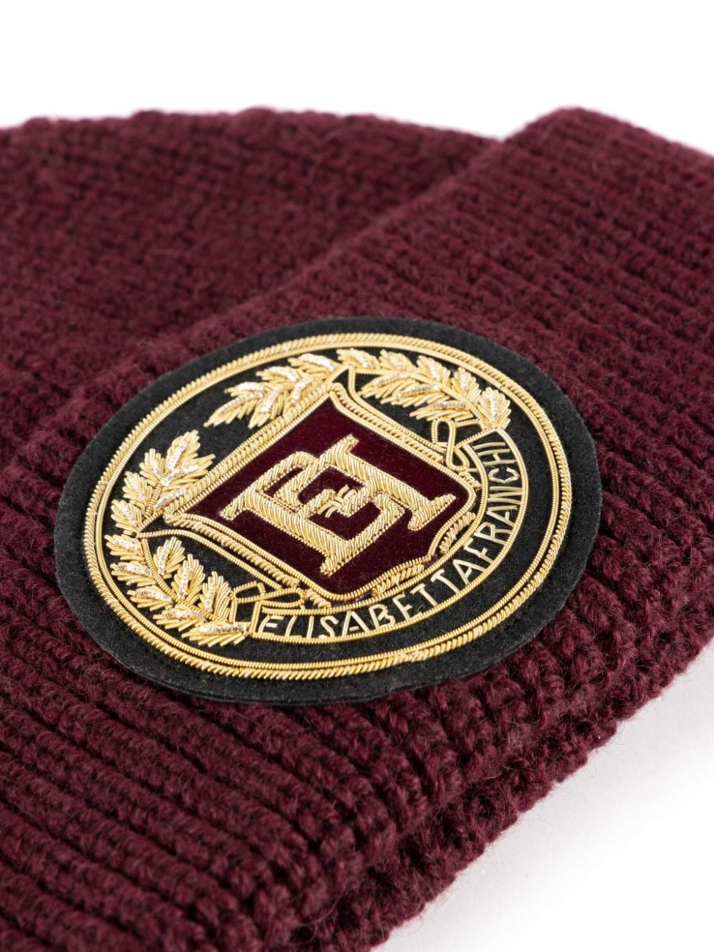 Elisabetta Franchi logo patch beanie - Rood