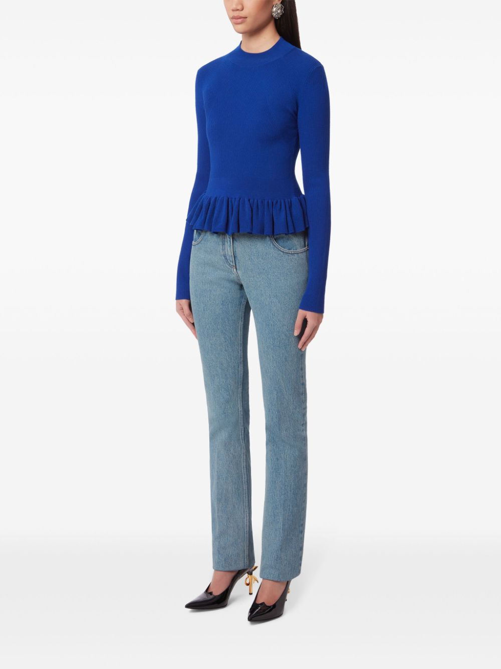 Nina Ricci ruffle-detailing wool-blend top Women