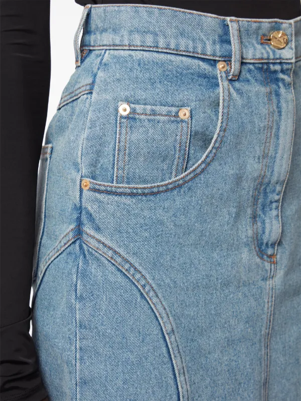 スカート NINA RICCI LONG DENIM SKIRT WITH SLIT 23972746_54024680_600.jpg