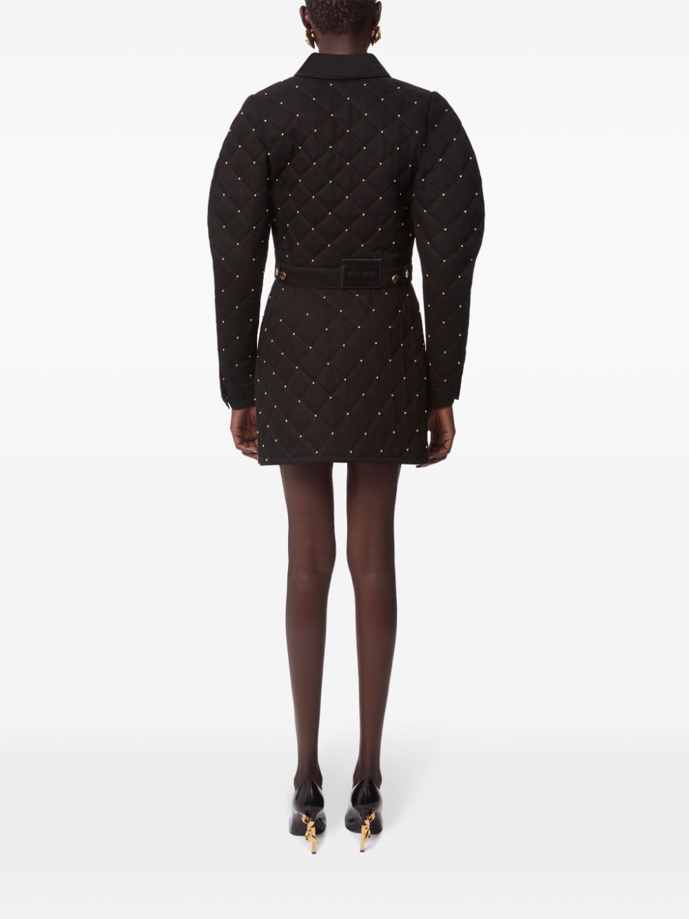 Nina Ricci studded quilted cotton skirt Women