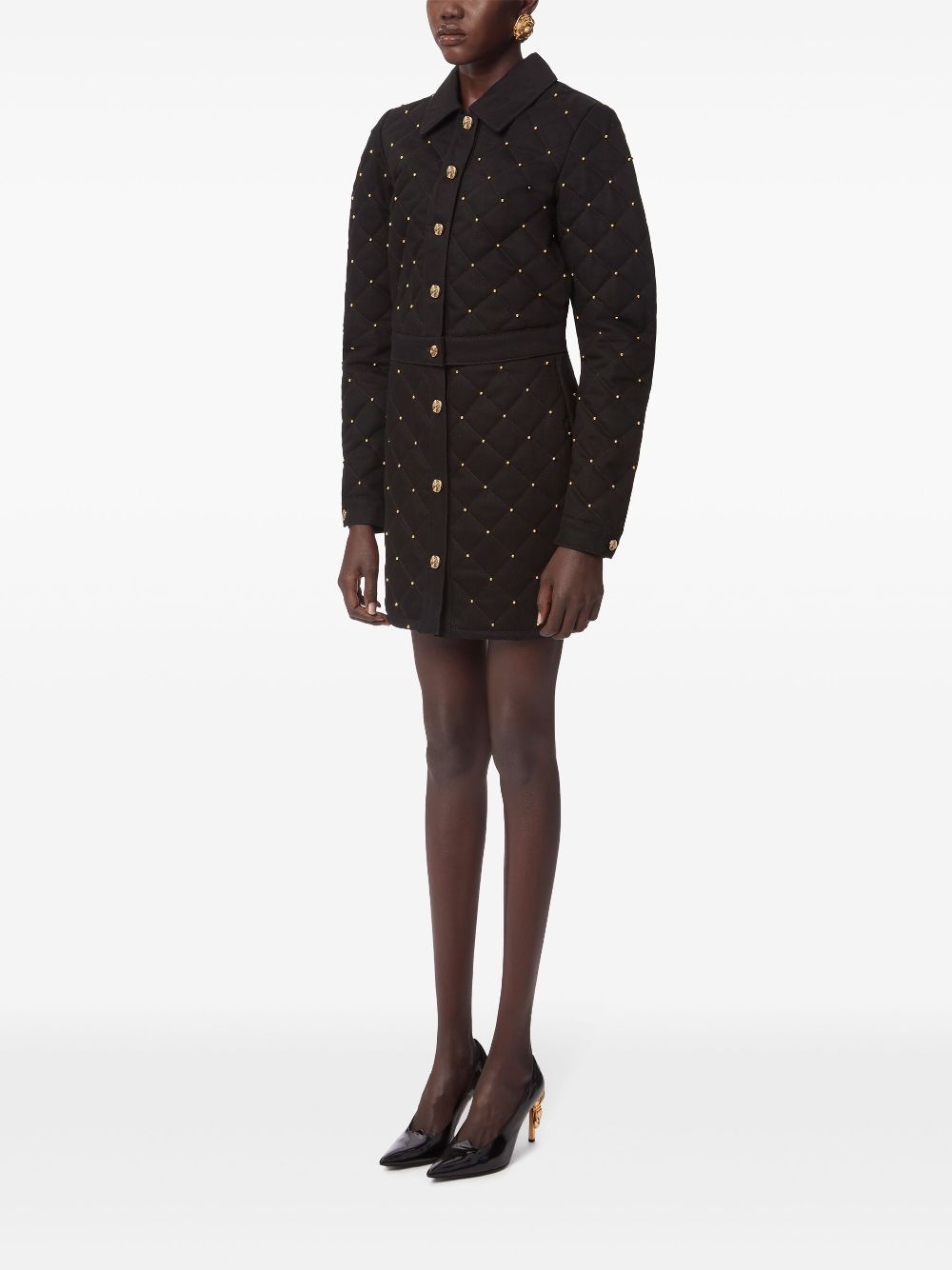 Nina Ricci studded quilted cotton skirt Women