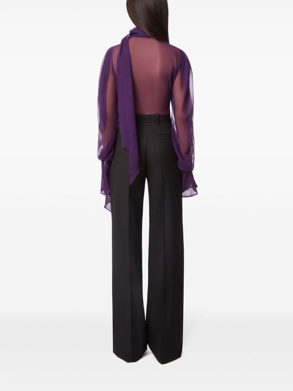 Shop Nina Ricci Straight Wool Trousers In Black