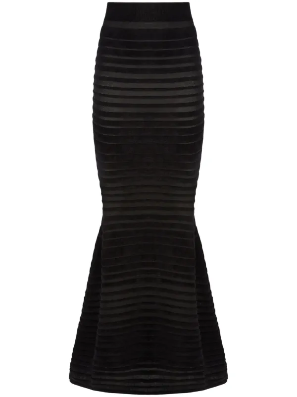 Nina Ricci Stripe Skirt in Black