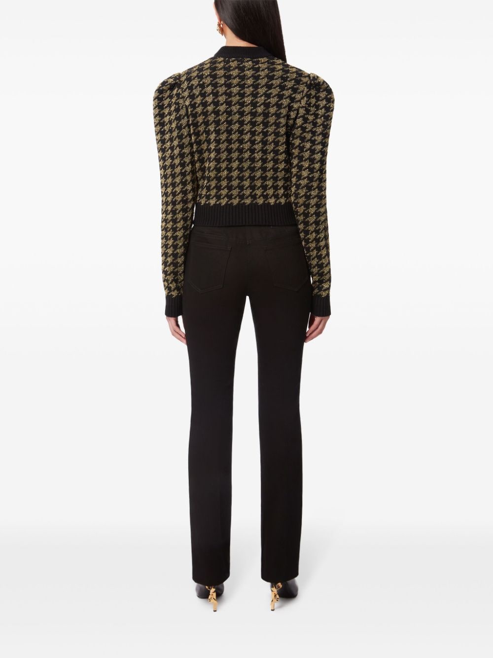 Shop Nina Ricci Houndstooth Jacquard Sweater In Gold