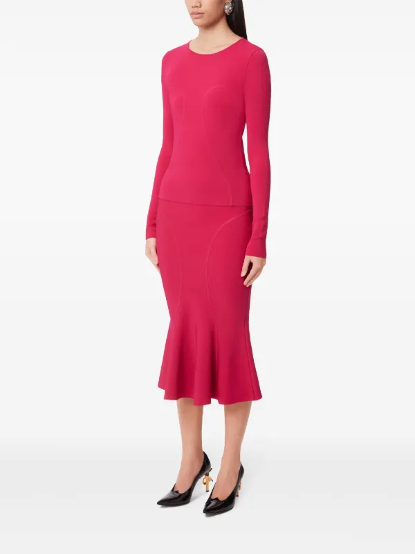 Nina Ricci Cutline Mermaid Peplum Skirt | Red | FARFETCH