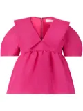 Nina Ricci taffeta v-neck top - Pink