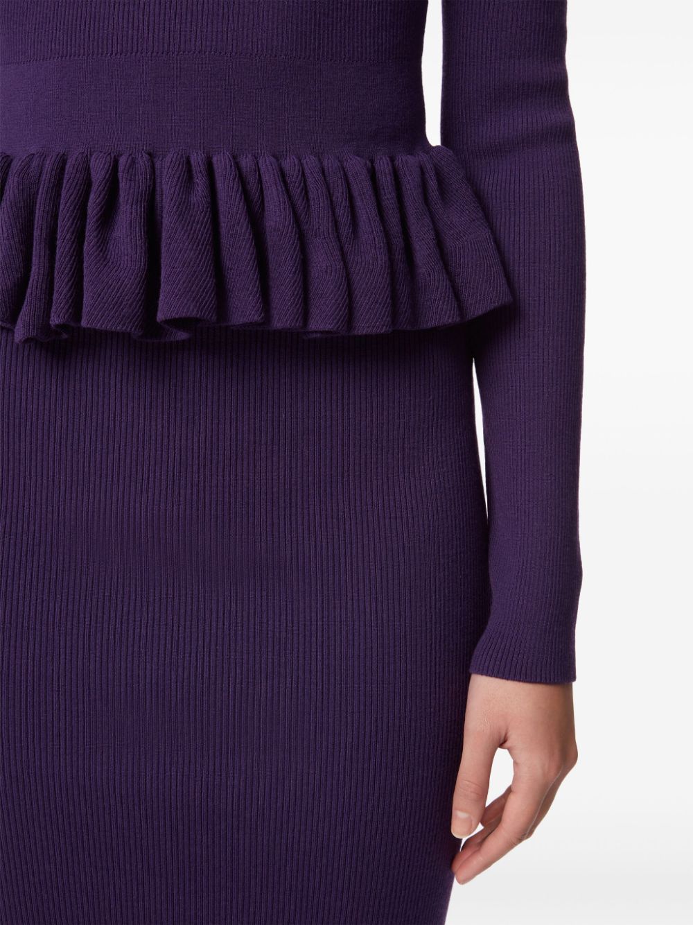 Shop Nina Ricci Ruffle-detailing Wool-blend Top In Purple