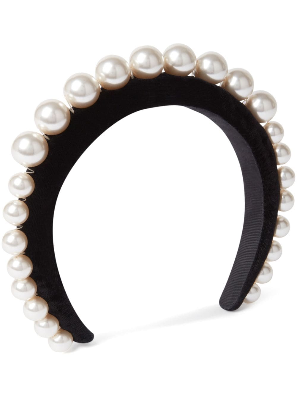 Nina Ricci Pearl fluwelen haarband Zwart