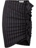 Nina Ricci Pinstripe Draped Mid Skirt - Black