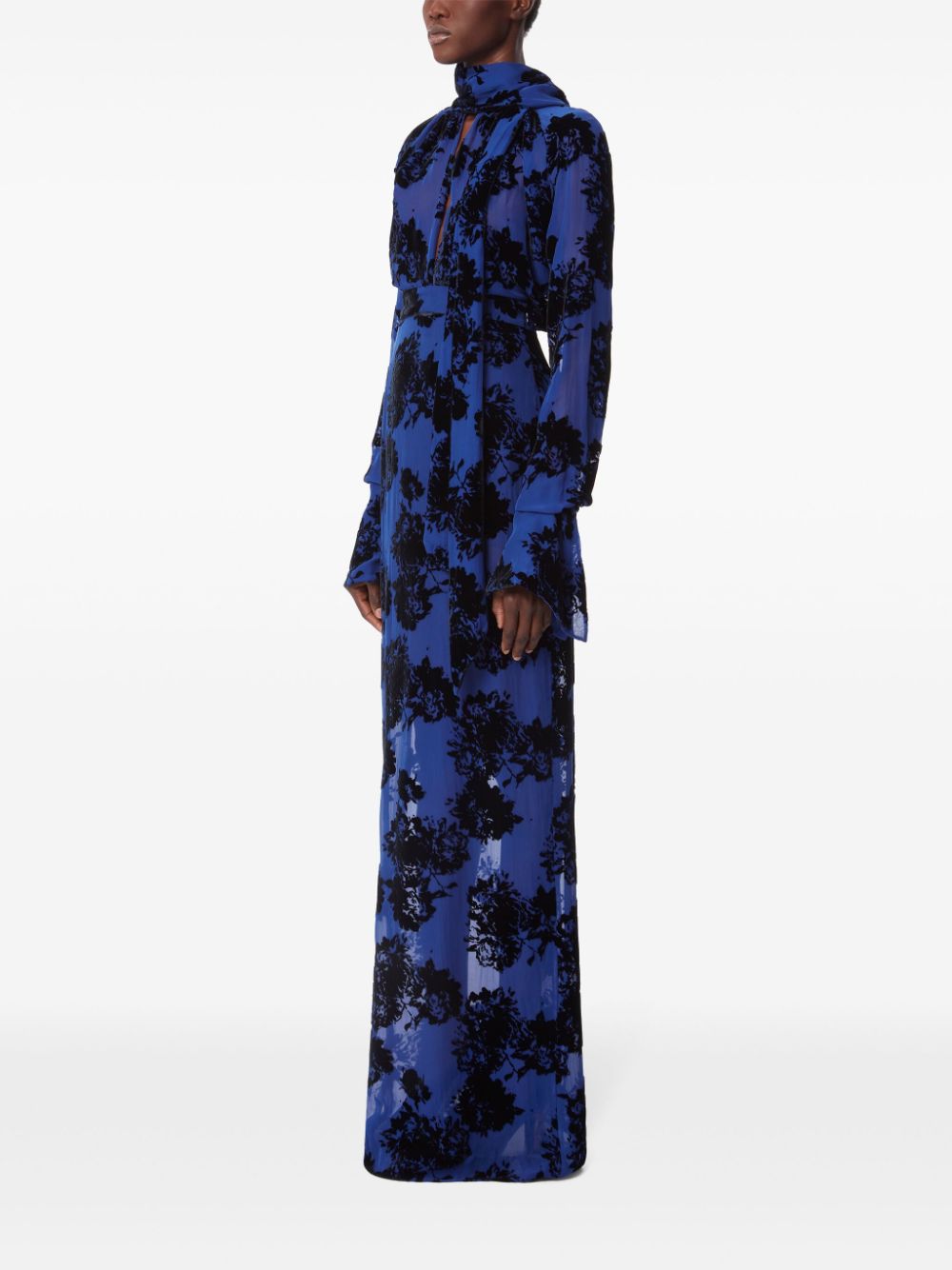 Nina Ricci Maxi-rok met bloemenprint - Blauw