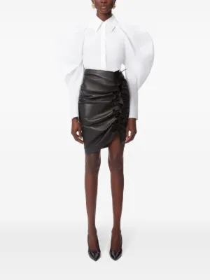 スーツ NINA RICCI Women Outer 24ACVE012WV0322 U9000 Black Wool Gabardine Peplum Blazer in Black - Nina Ricci