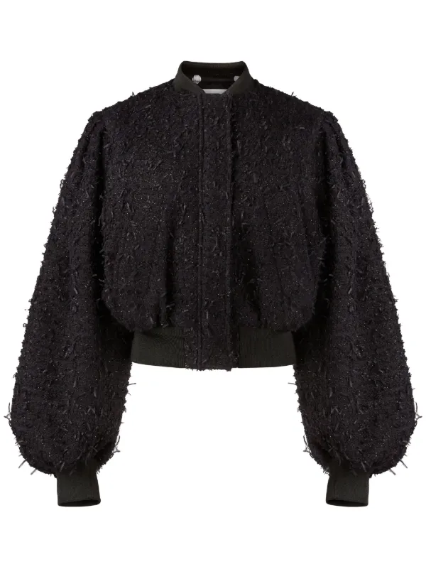 ニナリッチ ボンバージャケット Nina Ricci レザー ボンバージャケット | ブラック | FARFETCH JP