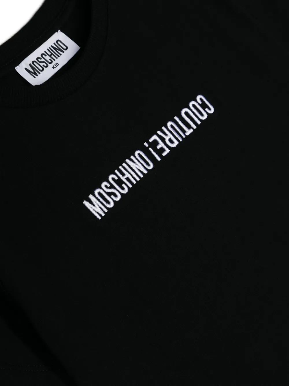 Moschino Kids T-shirt met geborduurd logo Zwart