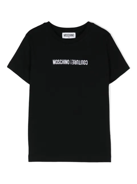 Moschino Kids logo-embroidered cotton T-shirt