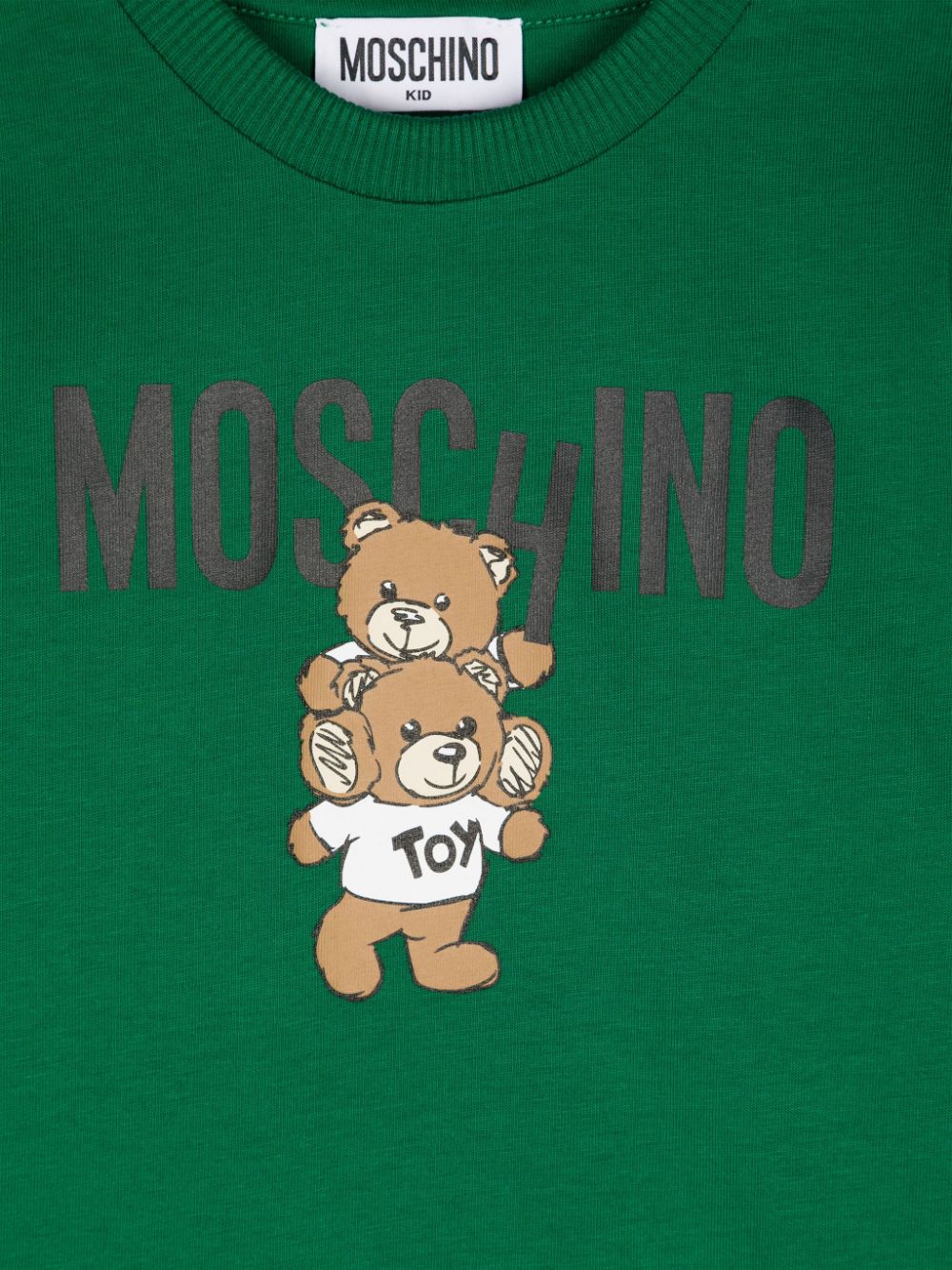 Shop Moschino Teddy Bear-print Cotton T-shirt In Green