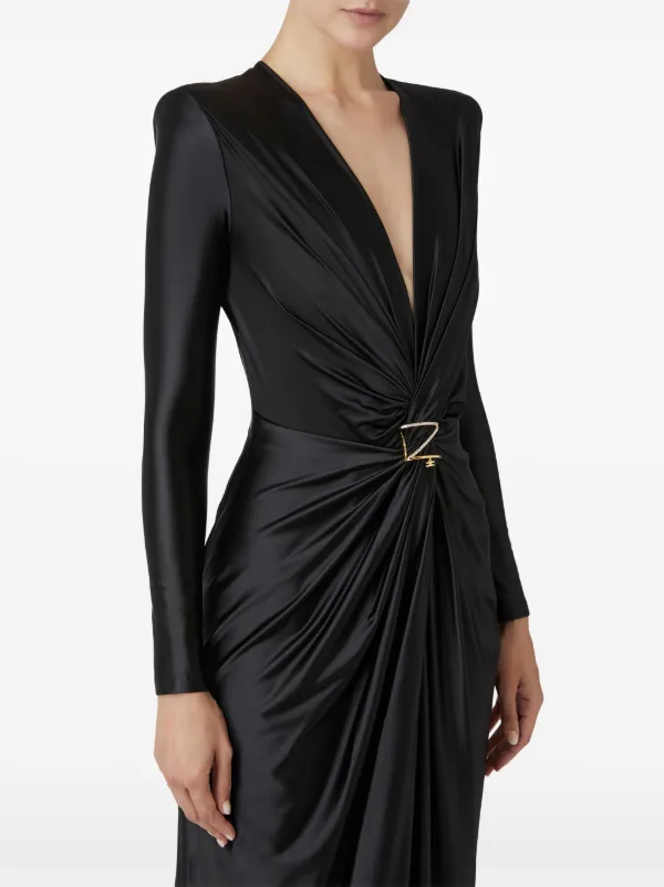 Elisabetta Franchi knot-detail Gown | Black | FARFETCH AO