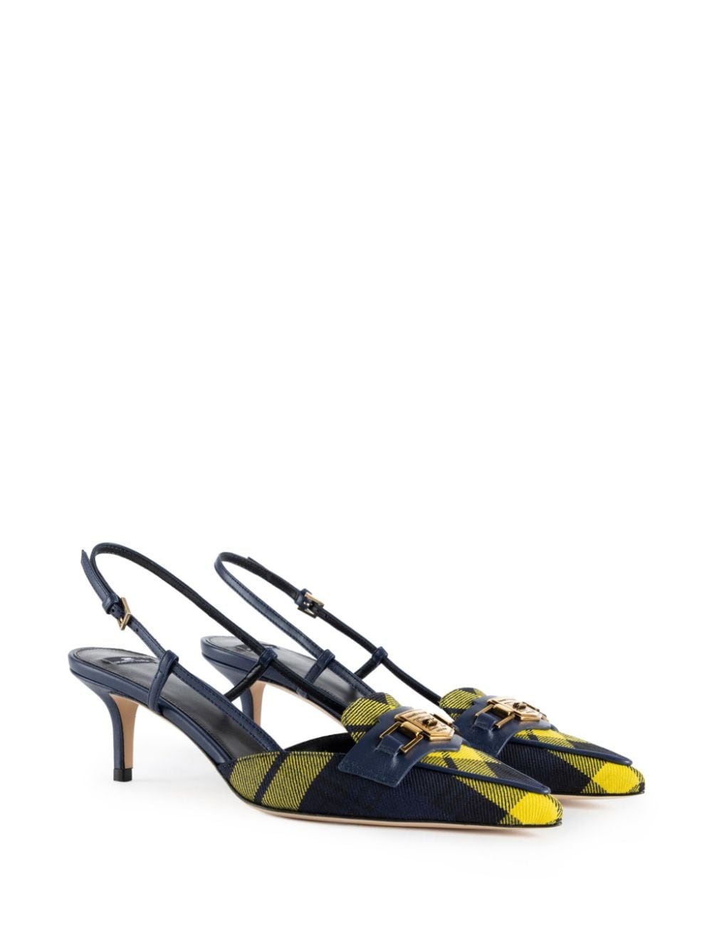 Elisabetta Franchi Tartan pumps - Blauw