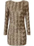 Elisabetta Franchi sequin-embellished tulle mini dress - Brown