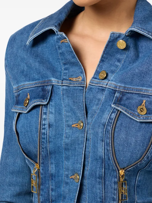 Elisabetta Franchi zip-detailing Denim Jumpsuit | Blue