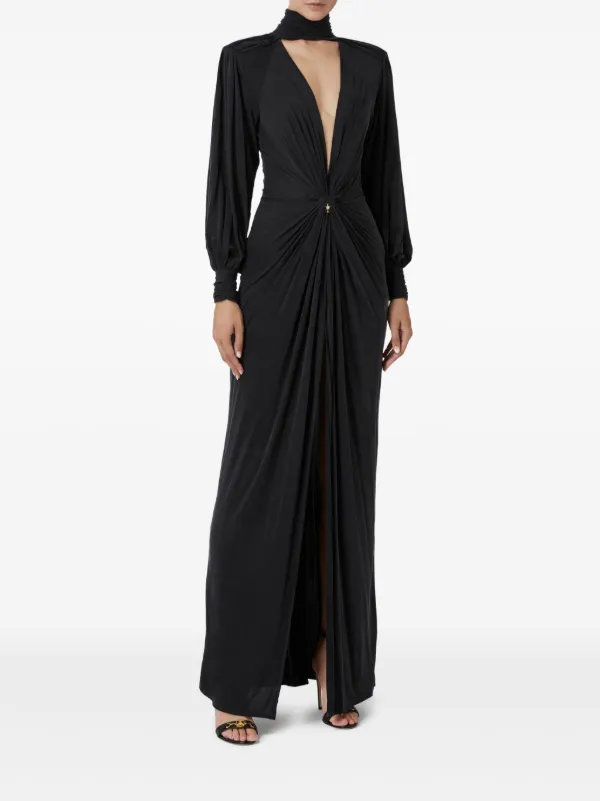 【関税込み】ELISABETTA FRANCHI Red Carpet' dress Elisabetta Franchi Red Carpet Jersey Knot Dress | Black