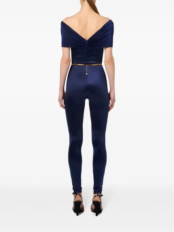 ワンピース ELISABETTA FRANCHI Strapless jumpsuit with waist belt Blu Elisabetta Franchi Strapless Jumpsuit With Belt - Blue - 30