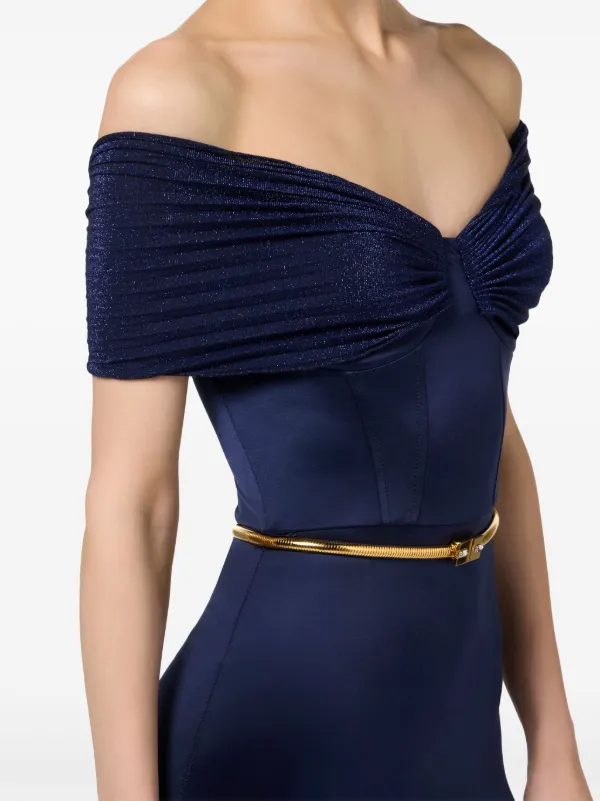 ワンピース ELISABETTA FRANCHI Strapless jumpsuit with waist belt Blu Elisabetta Franchi Blue Dress for Women
