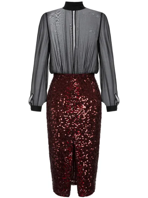Elisabetta Franchi sequin-embellished georgette midi dress
