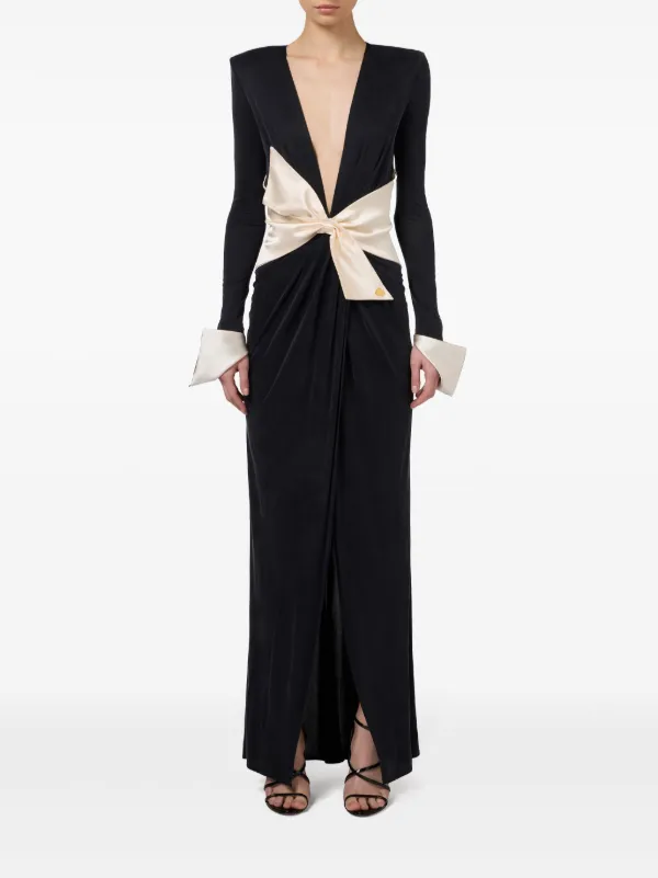 Elisabetta Franchi オーバーサイズリボン ドレス | ブラック 