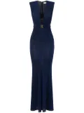 Elisabetta Franchi built-in bra lurex gown - Blue