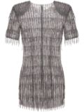 Elisabetta Franchi sequin-embellished tulle mini dress - Silver