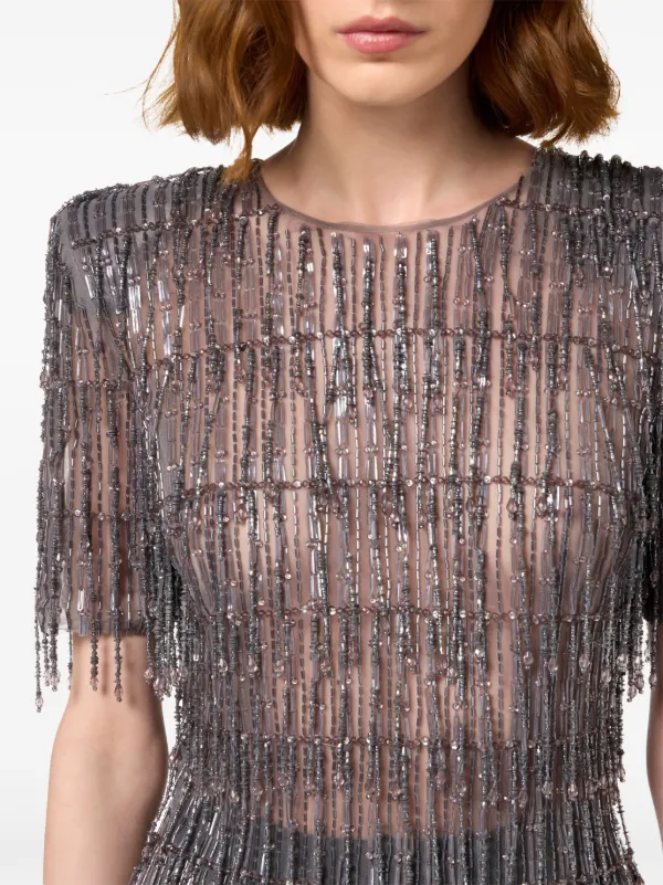 Elisabetta Franchi sequin-embellished Tulle Mini Dress