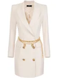 Elisabetta Franchi belted crepe coat dress - Neutrals